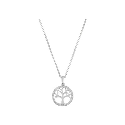 Collier en argent rhodié et oxyde de zirconium