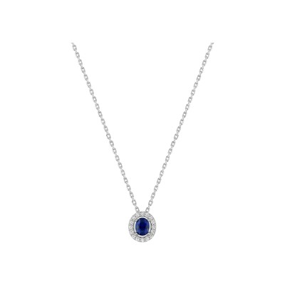 Collier en argent rhodié et oxyde de zirconium