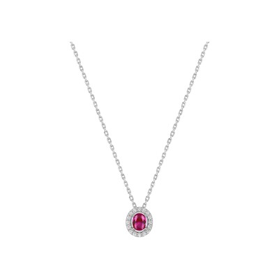 Collier en argent rhodié et oxyde de zirconium