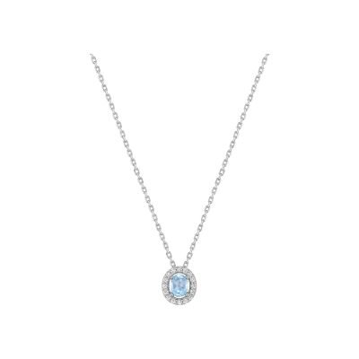 Collier en argent rhodié et oxyde de zirconium