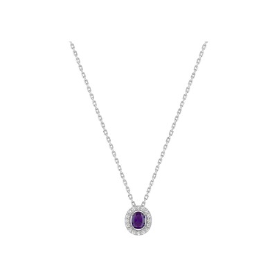 Collier en argent rhodié et oxyde de zirconium