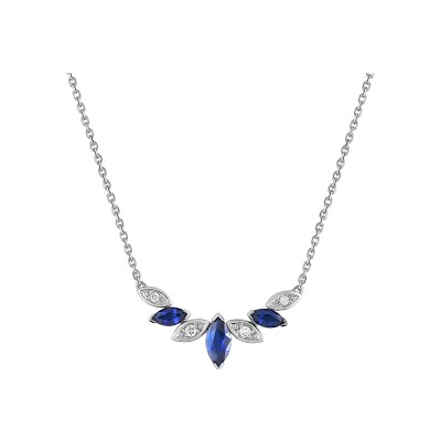 Collier en argent rhodié et oxyde de zirconium