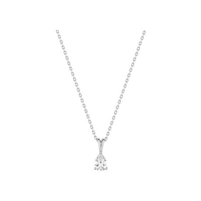 Collier en argent rhodié et oxyde de zirconium