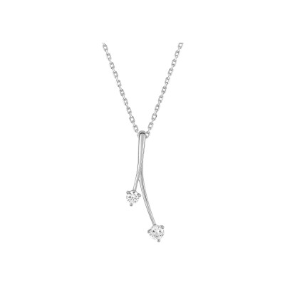 Pendentif en argent rhodié et oxyde de zirconium