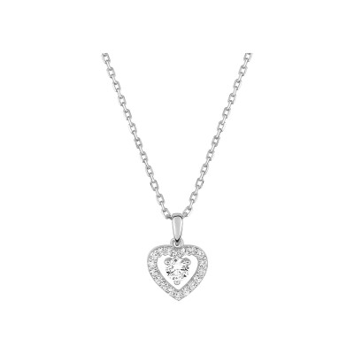 Collier en argent rhodié et oxyde de zirconium