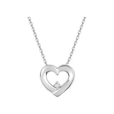 Collier en argent rhodié et oxyde de zirconium