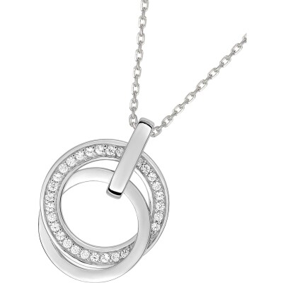 Collier en argent rhodié et oxyde de zirconium