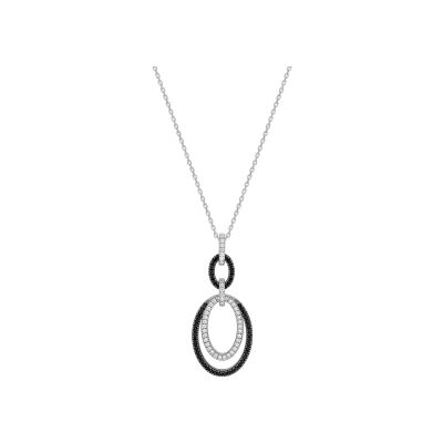 Collier en argent rhodié et oxyde de zirconium