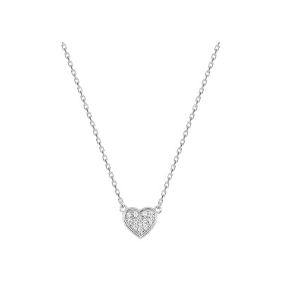 Collier en argent rhodié et oxyde de zirconium