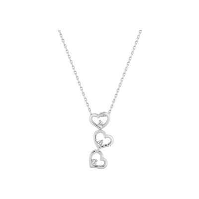 Collier en argent rhodié et oxyde de zirconium