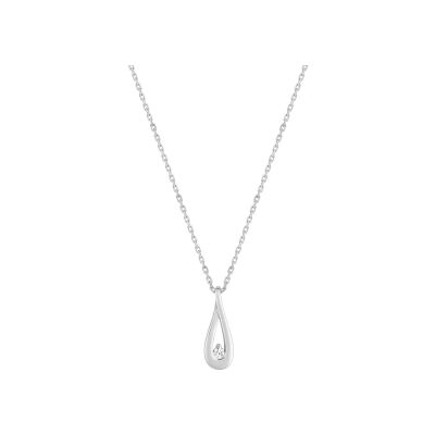 Collier en argent rhodié et oxyde de zirconium