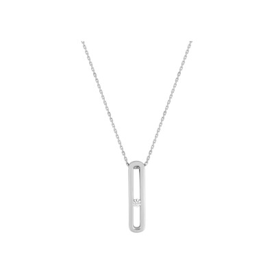 Collier en argent rhodié et oxyde de zirconium