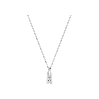 Collier en argent rhodié et oxyde de zirconium