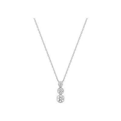 Collier en argent rhodié et oxyde de zirconium