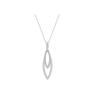 Collier en argent rhodié et oxyde de zirconium
