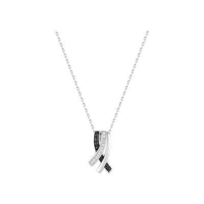 Collier en argent rhodié et oxyde de zirconium