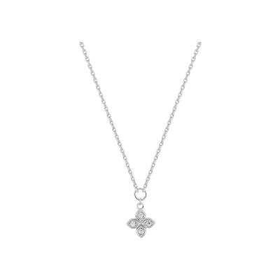 Collier en argent rhodié et oxyde de zirconium