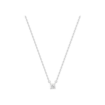 Collier en argent rhodié et oxyde de zirconium