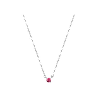 Collier en argent rhodié et oxyde de zirconium