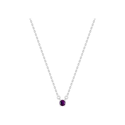 Collier en argent rhodié et oxyde de zirconium