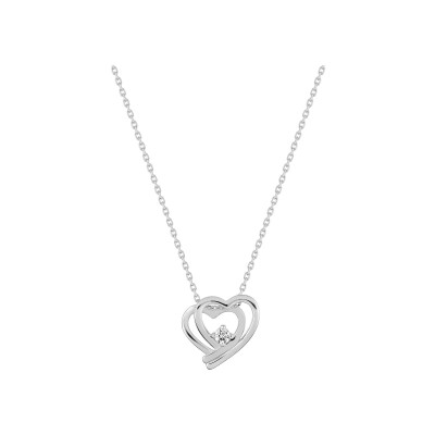 Collier en argent rhodié et oxyde de zirconium