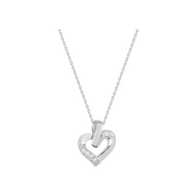 Collier en argent rhodié et oxyde de zirconium