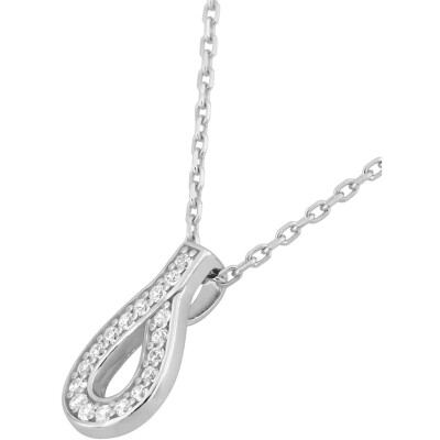 Collier en argent rhodié et oxyde de zirconium