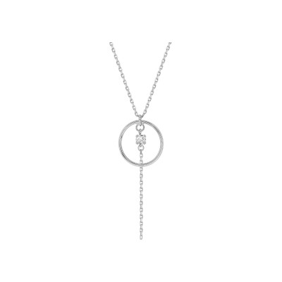 Collier en argent rhodié et oxyde de zirconium