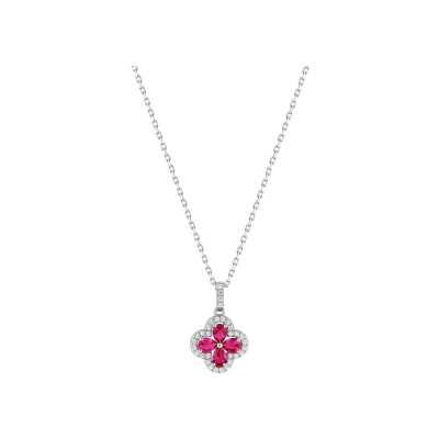 Collier en argent rhodié et oxyde de zirconium