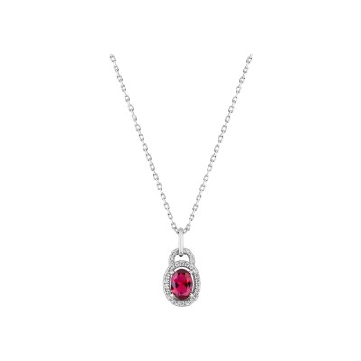 Collier en argent rhodié et oxyde de zirconium