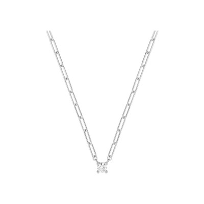 Collier en argent rhodié et oxyde de zirconium