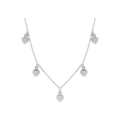 Collier en argent rhodié et oxyde de zirconium