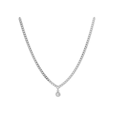 Collier en argent rhodié et oxyde de zirconium