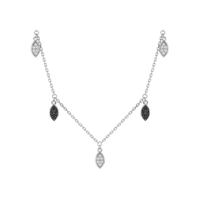 Collier en argent rhodié et oxyde de zirconium