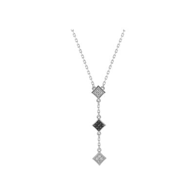 Collier en argent rhodié et oxyde de zirconium