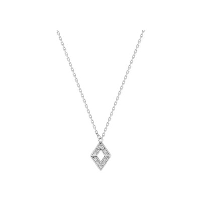 Collier en argent rhodié et oxyde de zirconium