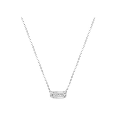 Collier en argent rhodié et oxyde de zirconium