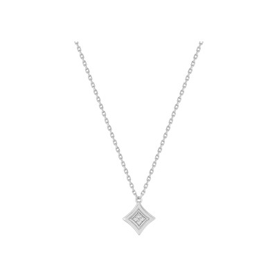 Collier en argent rhodié et oxyde de zirconium