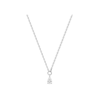 Collier en argent rhodié et oxyde de zirconium