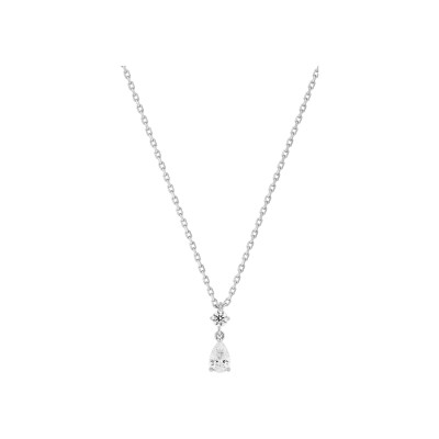 Collier en argent rhodié et oxyde de zirconium