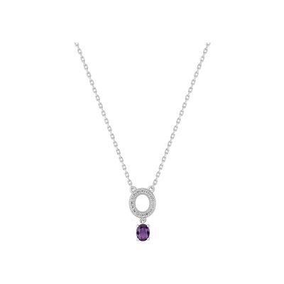 Collier en argent rhodié et oxyde de zirconium