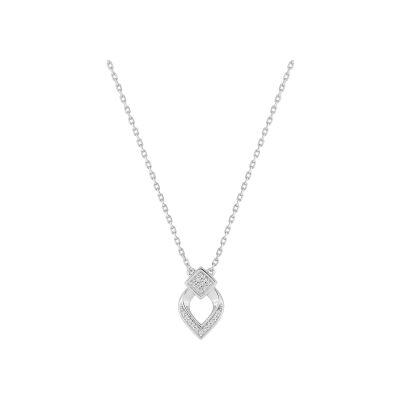 Collier en argent rhodié et oxyde de zirconium