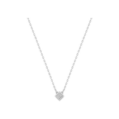 Collier en argent rhodié et oxyde de zirconium