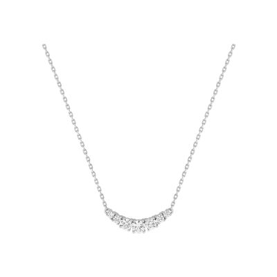 Collier en argent rhodié et oxyde de zirconium