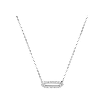 Collier en argent rhodié et oxyde de zirconium