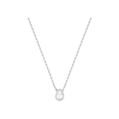 Collier en argent rhodié et perle de culture