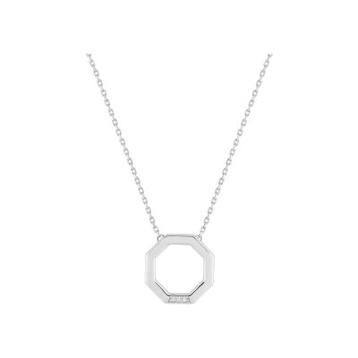 Collier en argent rhodié et oxyde de zirconium