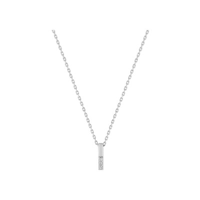Collier en argent rhodié et oxyde de zirconium