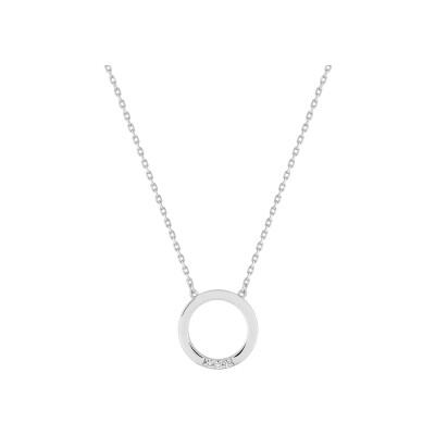 Collier en argent rhodié et oxyde de zirconium