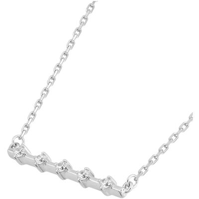 Collier en argent rhodié et oxyde de zirconium